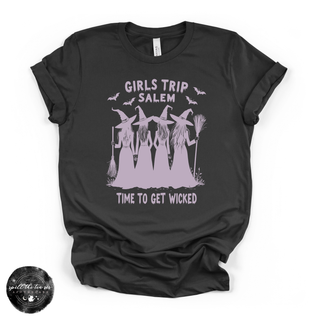 Girls Trip to Salem Tee | Witchy Travel Graphic T-Shirt {WHITE DESIGN}