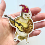 Guitar Owl Die Cut Vinyl Sticker