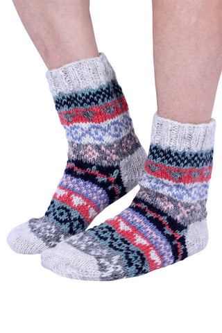 Classic Fairisle Sofa Socks Oatmeal: Oatmeal