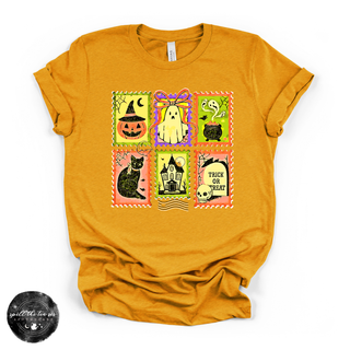 Halloween Stamps Tee | Vintage Spooky Postage Graphic T-Shirt