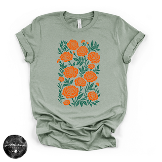 Marigold Tee | Botanical Floral Graphic T-Shirt