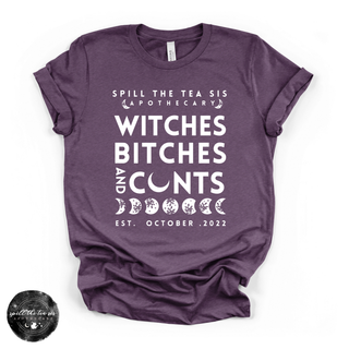 Witches, Btches & Cnts Tee ( WHITE DESIGN) | Bold Witchy Statement Graphic T-Shirt
