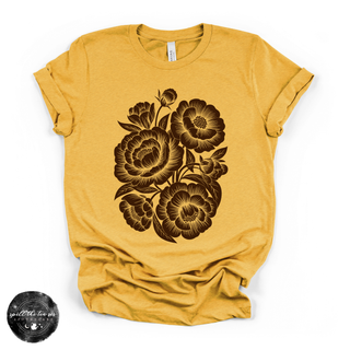Brown Rose Tee | Vintage Botanical Floral Graphic T-Shirt