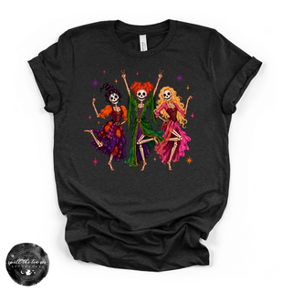 Sanderson Sister Skeletons Tee | Witchy Halloween Skeleton Graphic T-Shirt