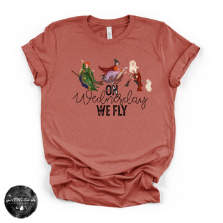 On Wednesday We Fly Tee | Witchy Halloween Graphic T-Shirt