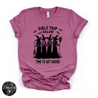 Girls Trip to Salem Tee | Witchy Travel Graphic T-Shirt {BLACK DESIGN}