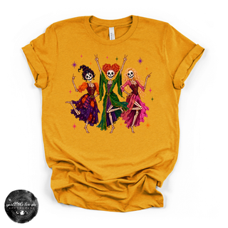 Sanderson Sister Skeletons Tee | Witchy Halloween Skeleton Graphic T-Shirt