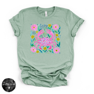Colorful Crab Tee | Coastal Aesthetic Graphic T-Shirt