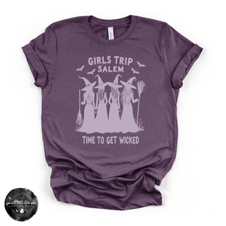 Girls Trip to Salem Tee | Witchy Travel Graphic T-Shirt {WHITE DESIGN}