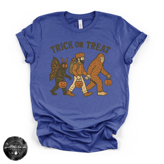 Cryptid Trick or Treat Tee | Funny Halloween Bigfoot Graphic T-Shirt