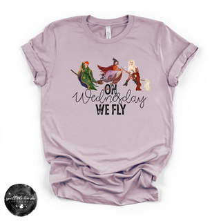 On Wednesday We Fly Tee | Witchy Halloween Graphic T-Shirt