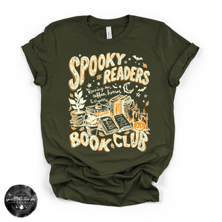Spooky Readers Book Club Tee | Book Lover Halloween Graphic T-Shirt {WHITE DESIGN}