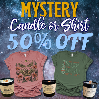 50% OFF Mystery T-Shirt or  Candle