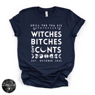 Witches, Btches & Cnts Tee ( WHITE DESIGN) | Bold Witchy Statement Graphic T-Shirt