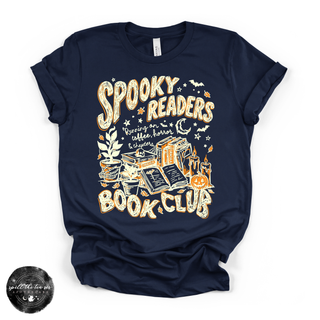 Spooky Readers Book Club Tee | Book Lover Halloween Graphic T-Shirt {WHITE DESIGN}
