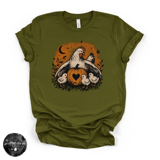 Hen in the Pumpkin Patch Tee | Cozy Farmhouse Fall Graphic T-Shirt