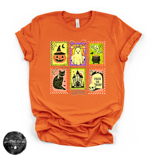 Halloween Stamps Tee | Vintage Spooky Postage Graphic T-Shirt