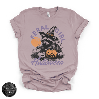 Feral Girl Halloween Tee | Funny Raccoon Graphic T-Shirt