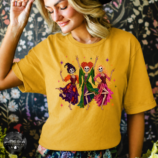 Sanderson Sister Skeletons Tee | Witchy Halloween Skeleton Graphic T-Shirt