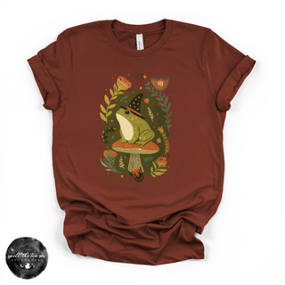 Mushroom Toad Tee | Whimsical Cottagecore Frog Graphic T-Shirt