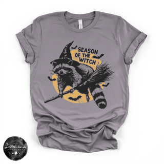 Season of the Witch Raccoon Tee | Witchy Trash Panda Halloween Graphic T-Shirt