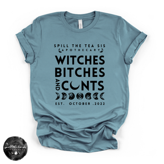 Witches, Btches & Cnts Tee ( BLACK DESIGN) | Bold Witchy Statement Graphic T-Shirt