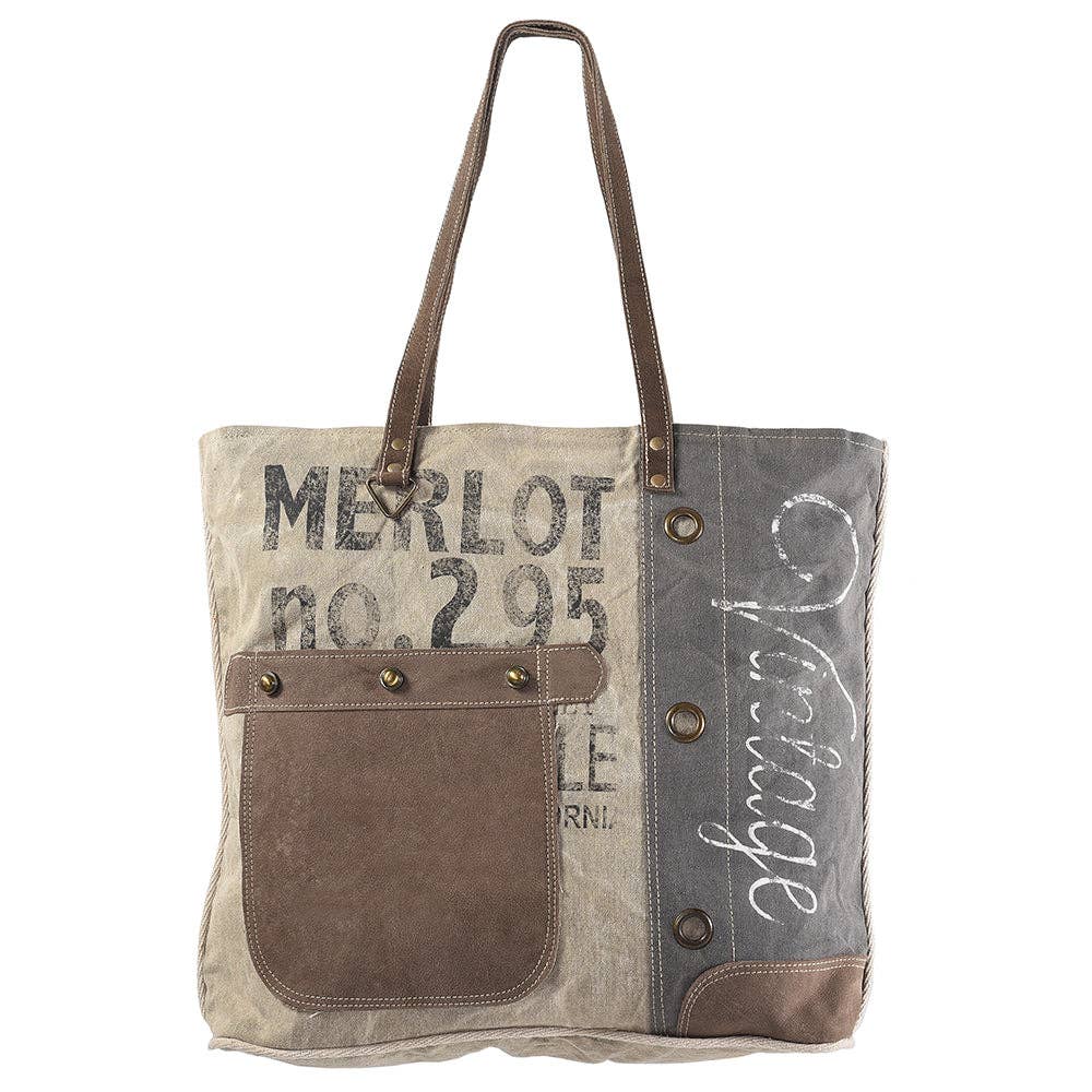 Merlot Tote Cowhide Canvas Ladies Bag
