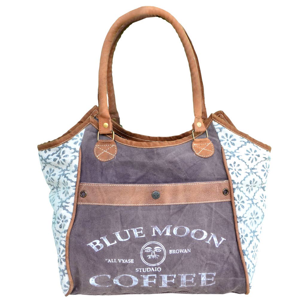 Blue Moon Coffee Canvas Tote Bag