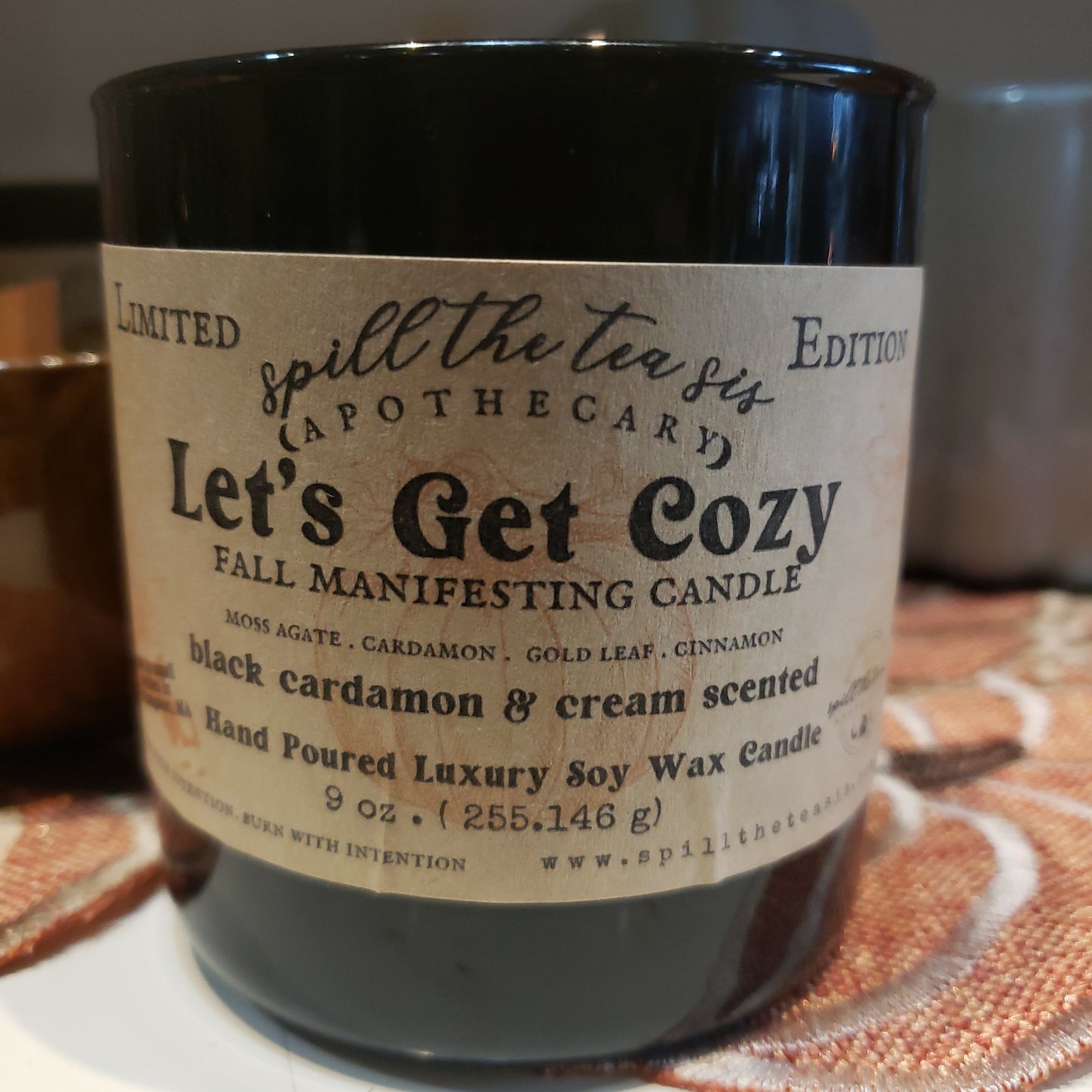 Let's Get Cozy Black Jar Candle - 9oz