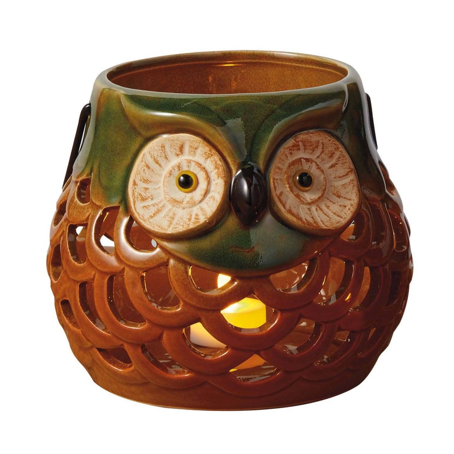 Rustic Round Owl Lantern