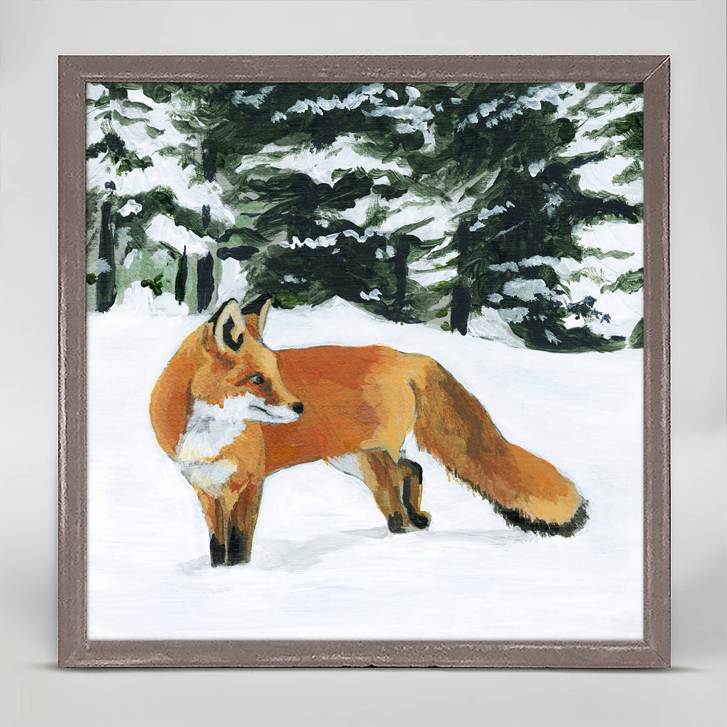 Woodland Life - Winter Fox Mini Framed Canvas