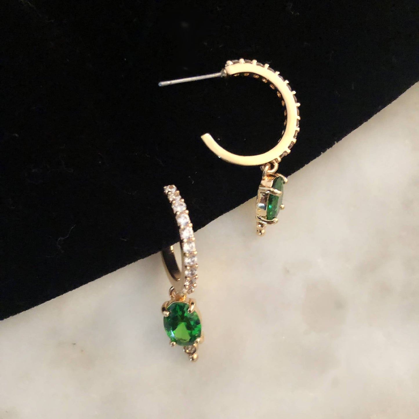 Morgana Hoop Earrings - Emerald