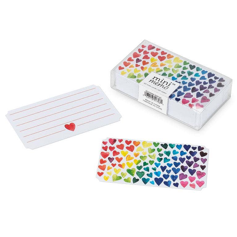 Rainbow Hearts Mini Note Cards