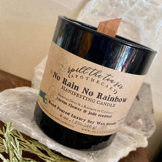 No Rain No Rainbow Grief Loss Healing Intention Soy Wax Candle - 9oz