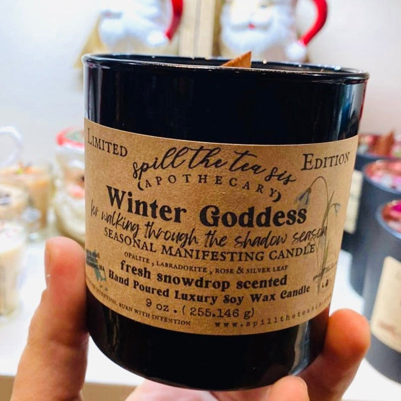 Winter Goddess Empowerment Shadow Work Intention Soy Wax Candle - 9oz