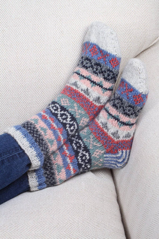 Classic Fairisle Sofa Socks Oatmeal: Oatmeal