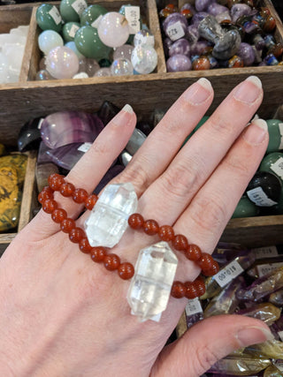 Carnelian Bracelet with DT Quartz