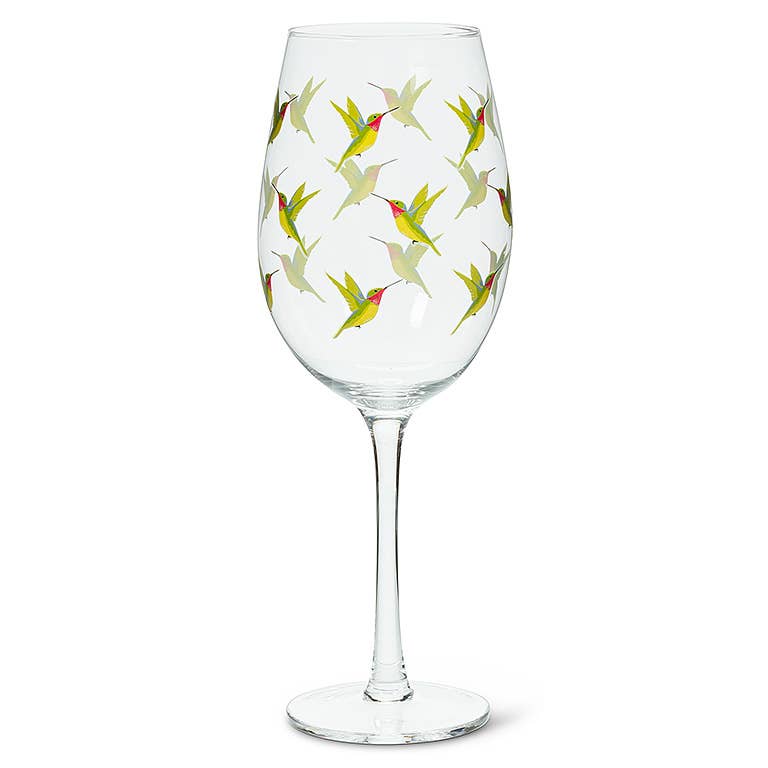 Hummingbird Wine Glass