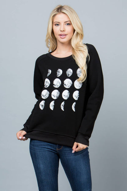 Phase Of Moon Print Sweatshirt