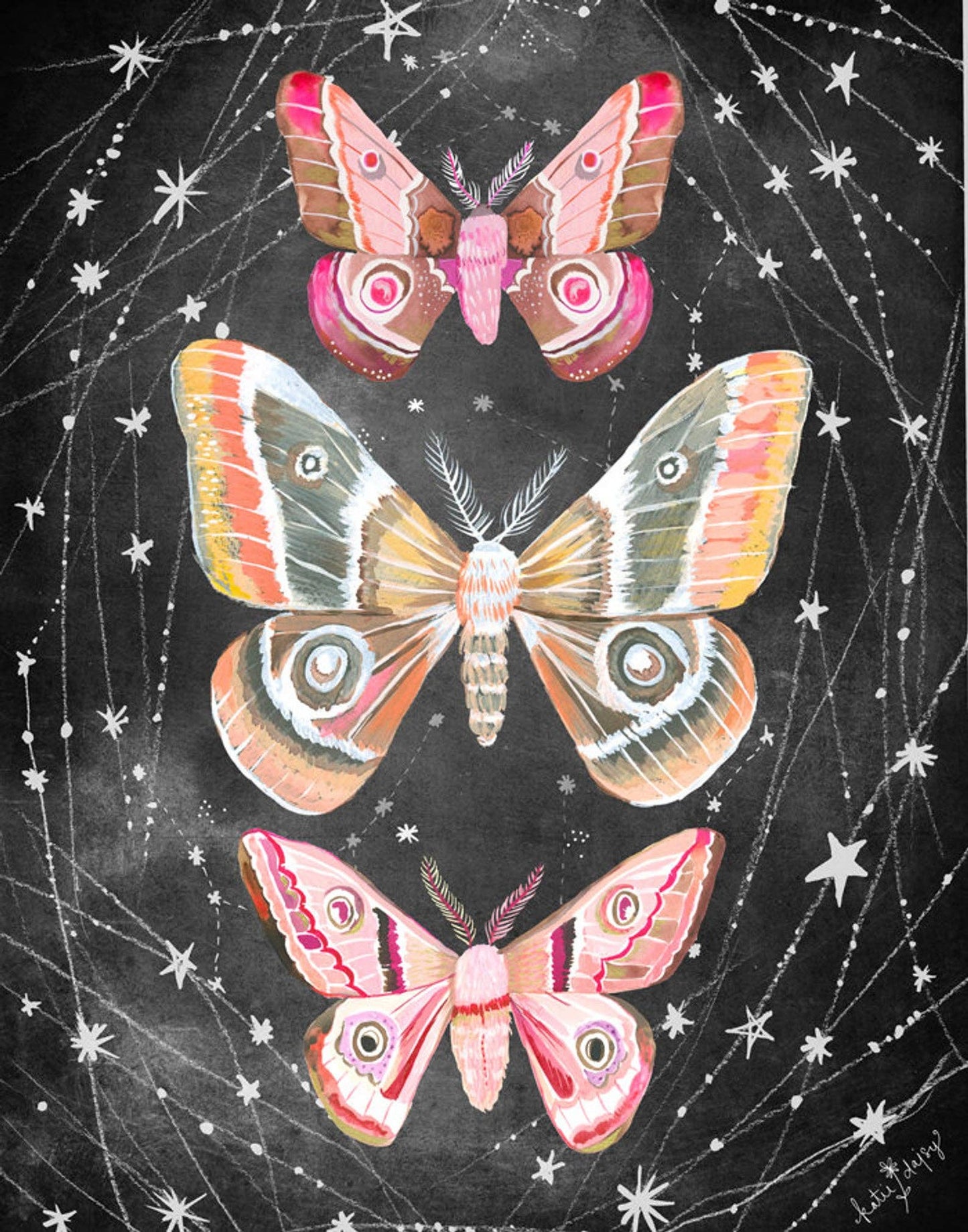 Wandering Moths Print